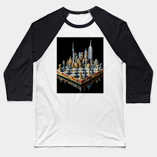 Urban Strategy: Chess City Skyline Tee Baseball T-Shirt